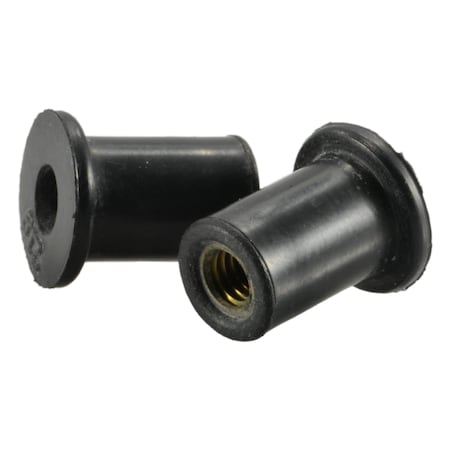 Midwest Fastener Rivet Nut, M4-0.70 Thread Size, 12mm L, Rubber, 10 PK 39468